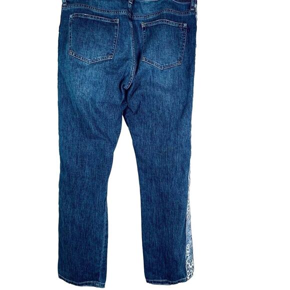 Anthropologie Pilcro Distressed Side-Stripe Slim Boyfriend Crop Relaxed Jeans 28 - Picture 3 of 8